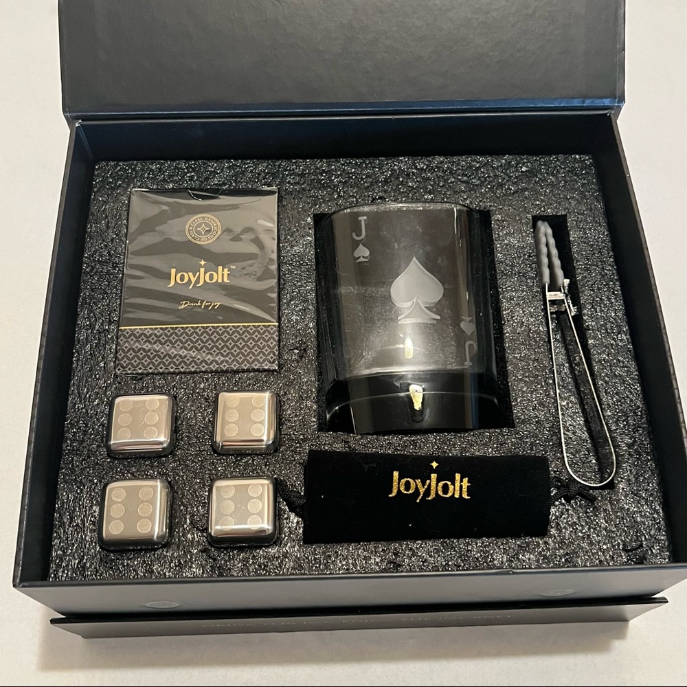 JoyJolt Jack of Spades Poker Whiskey Glass Gift Set
